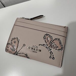 NWT! COAH Mini Skinny Id Case With Butterfly Print